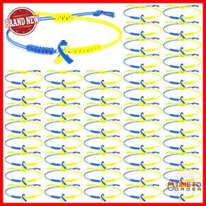 100 Pcs Adjustable Stretch Bracelets Wax Rope Alloy Awareness Support Jewelry